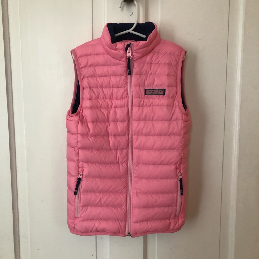 Girls vineyard vines sz s 7-8 pink puffy vest